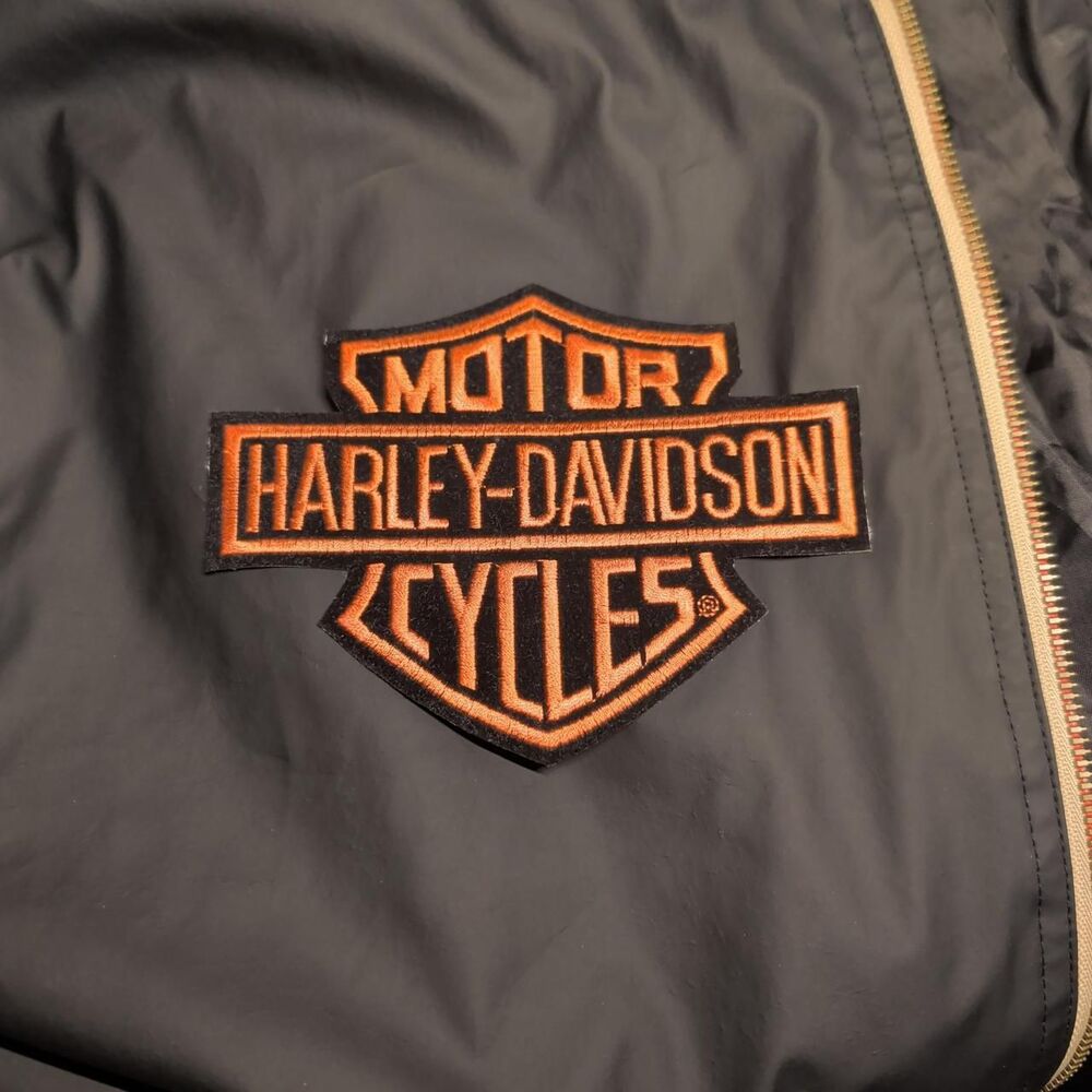 Harley-Davidson Motorcycle Orange and Black Patch - New Never Used Vintage